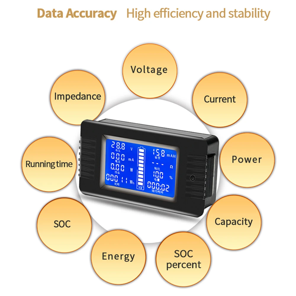 PZEM015 0-200V Auto di Scarica Della Batteria Indicatore di Capacità Tester di Energia di Potere di Impedenza Resistenza Voltmetro 0-50A/100A
