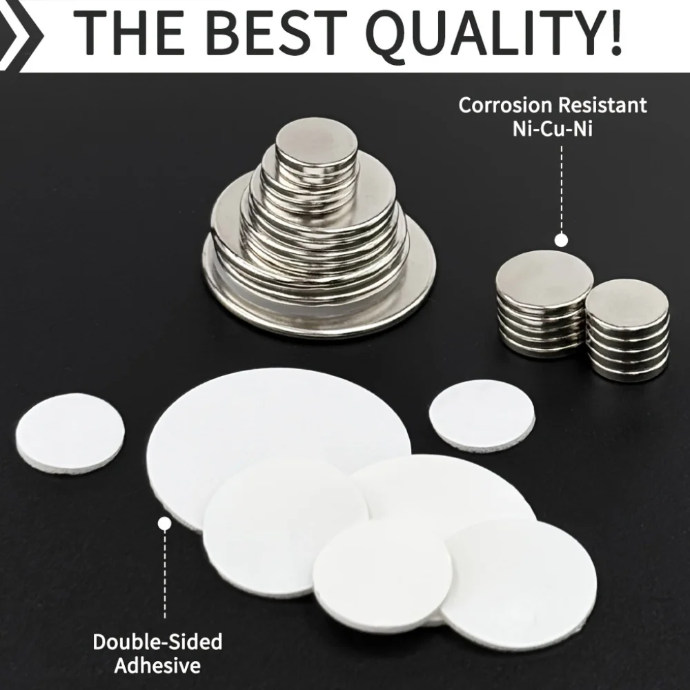 Powerful Magnet Round Neodymium Magnets with Double-Sided Adhesive Magnetic for Office Kitchen Fixation Multi-purpose DIY Craft image 4