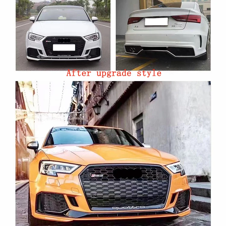 Hot-sale Popular fashion Old car Upgrade to New style Front Bodykit with head light side skirt for A3 2013 upgrade to 2017