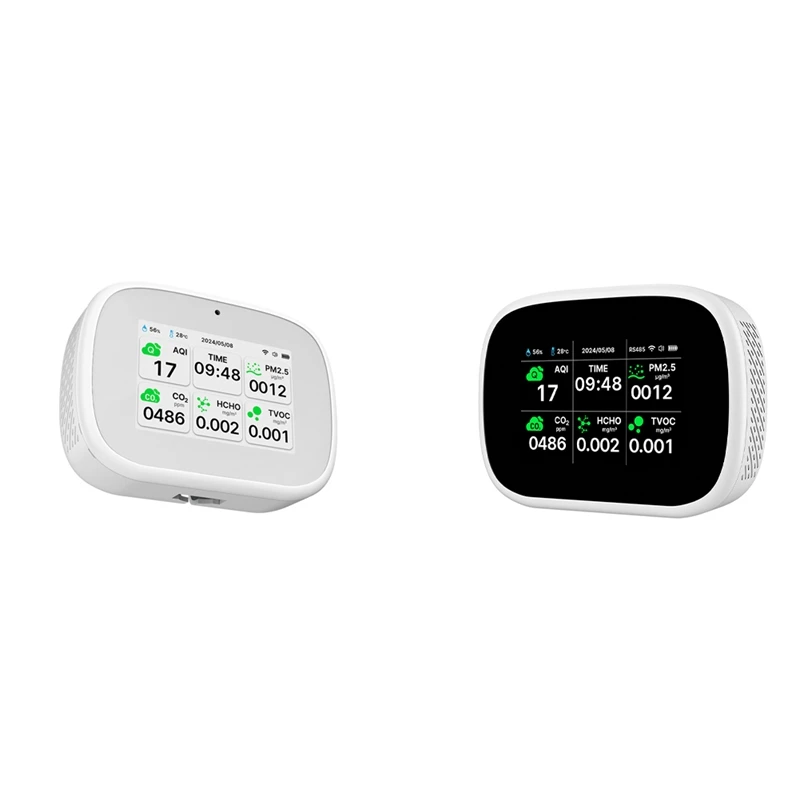 

Детектор качества воздуха Tuya Wi-Fi 10 в 1, тестер PM2.5 PM1.0 PM10 CO2 TVOC HCHO с TFT дисплеем, измеритель времени и температуры