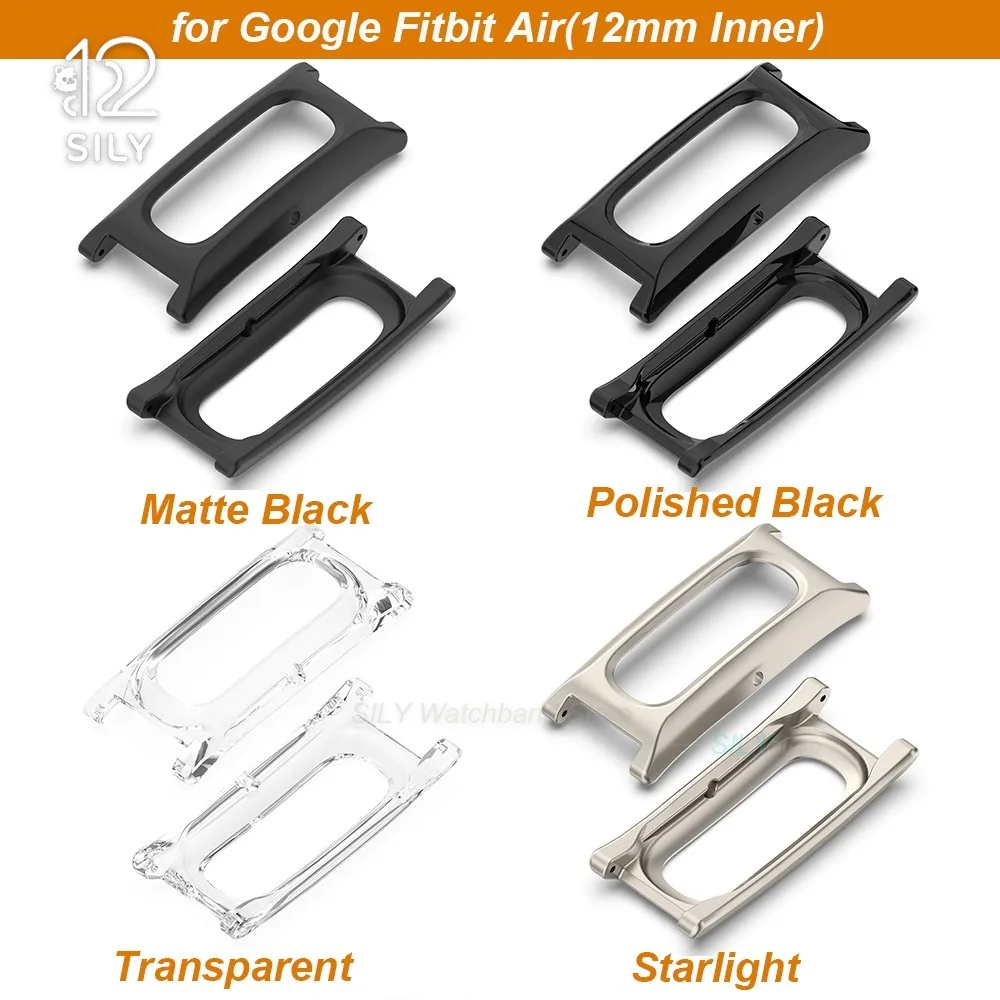 12mm PC Inner Lug Adapter Case for Google Fitbit Air Watchband Strap Accessory MultiColor Replacement Connect Conversion Adapter