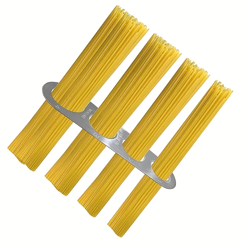 Herramienta de medición de Pasta de 4 agujeros de acero inoxidable, báscula de medición de Pasta, Pasta larga, herramienta de Control de porciones de fideos anchos, accesorios de cocina