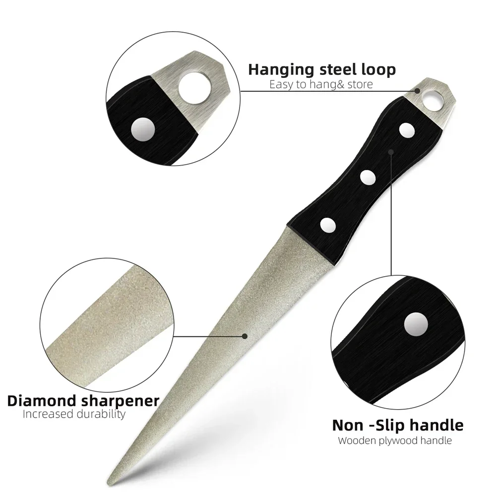 With Anti Slip Handle Sharpening Stick,SmallKnifeSharpeningStickHardAlloySharpeningStickprofessional Kitchen Grinding Stone