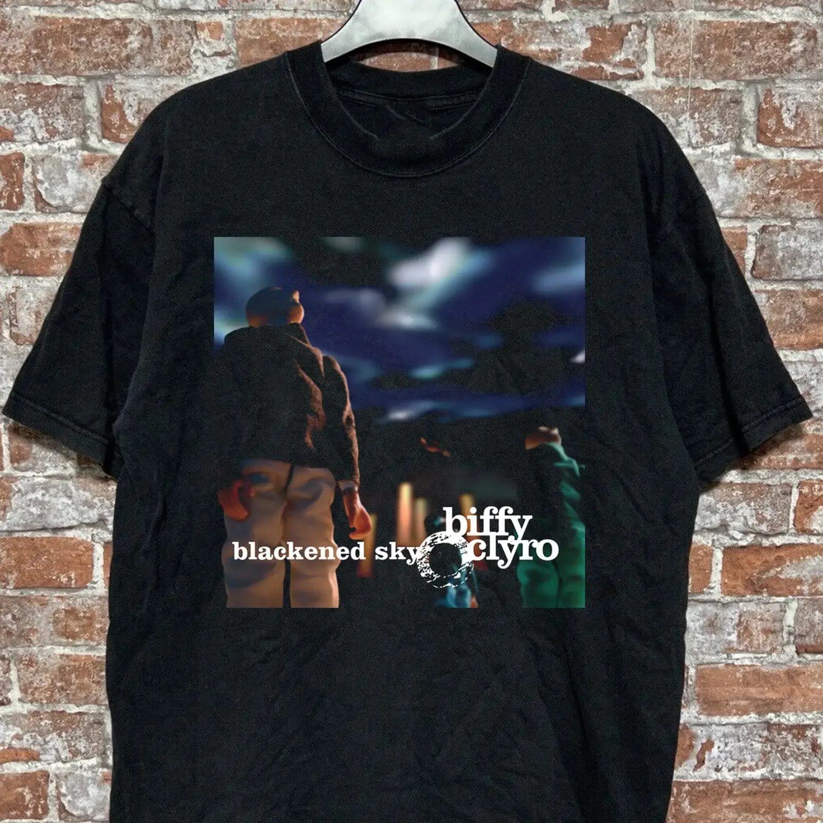 Blackened Sky T shirt in cotone Album di Biffy Clyro taglia intera S 5XL vintage Washed Breathable streetwear Stretched fashion