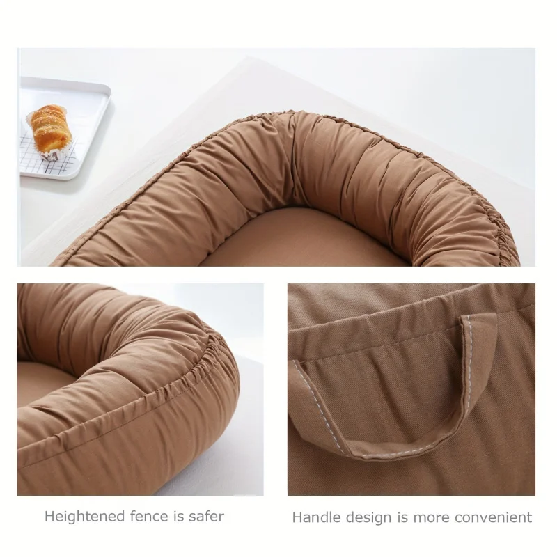 Matras Bermain Lembut & Bernapas untuk Anak Muda - 85.09x50.04cm Bantalan Merangkak Kain Organik Berisi Serat Portabel yang Dapat Disesuaikan dalam Multi