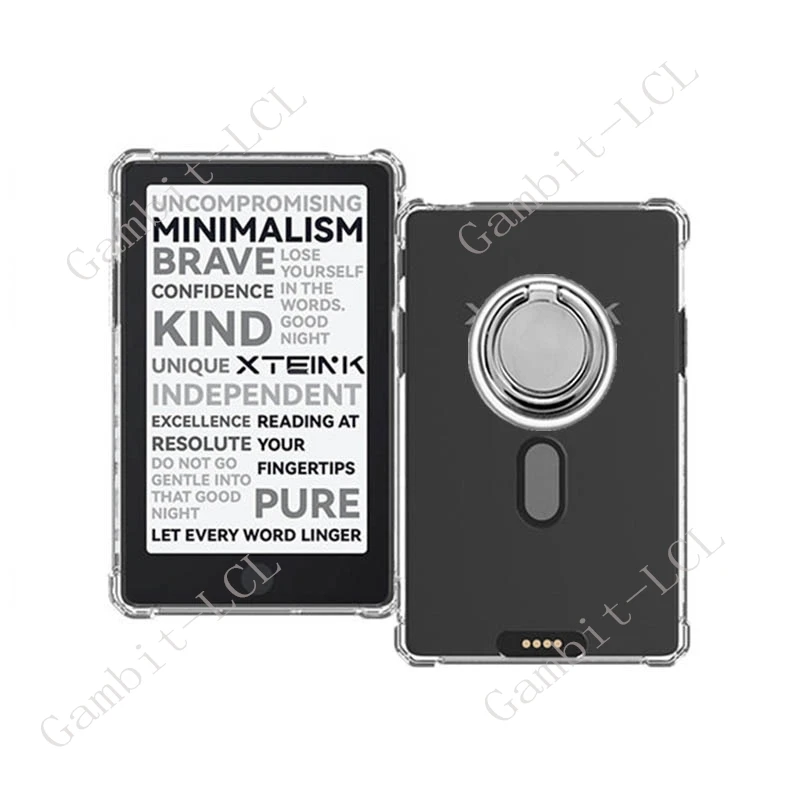 Capa de silicone macio TPU com suporte de anel traseiro para e-book XTEINK X4 Pro X4Pro