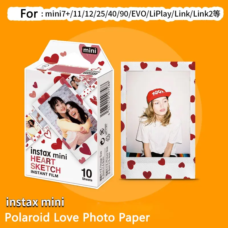 فيلم فوجيفيلم Instax Mini Heart Sketch، 10/20/30/50 ورقة، إجمالي 10 ورقات، التقط الذكريات في أي وقت وأي مكان - 2