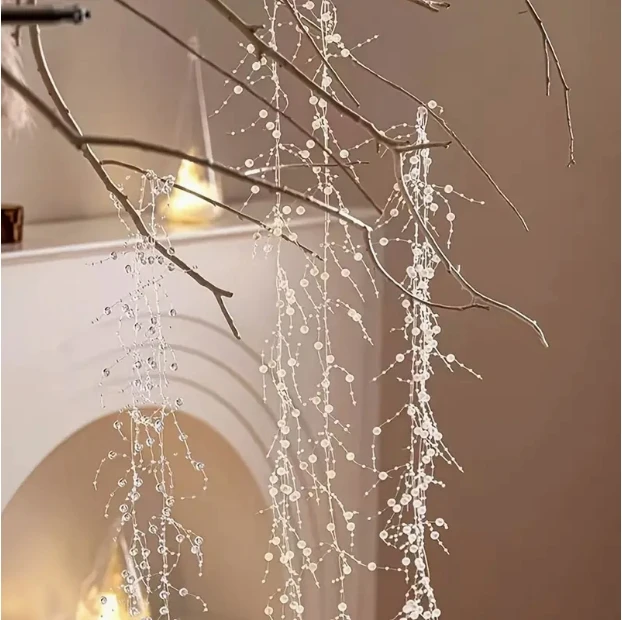 

Diy Artificial Pearls Garland Fishing Line Pearls Flower Beads Chain Wedding Home Party Decorations Jewelry Christmas Decoration