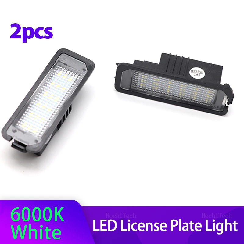 Para vw passat b6 cc eos golf 4 5 6 7 mk7 polo excelente seat leon altea 2x número lâmpada de luz da placa licença sem erro led 12v 6500k