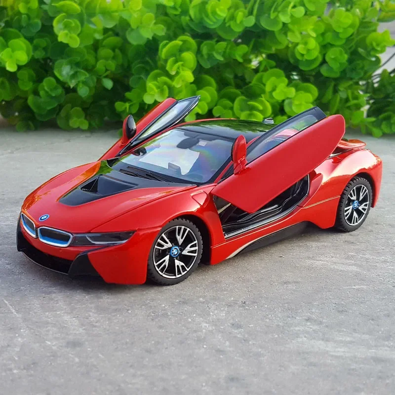 1:24 BMW I8 Super Sports Car Metal Car Model Decoration High Simulation Alloy Model Car Boy Toy Car Collection Gift F265