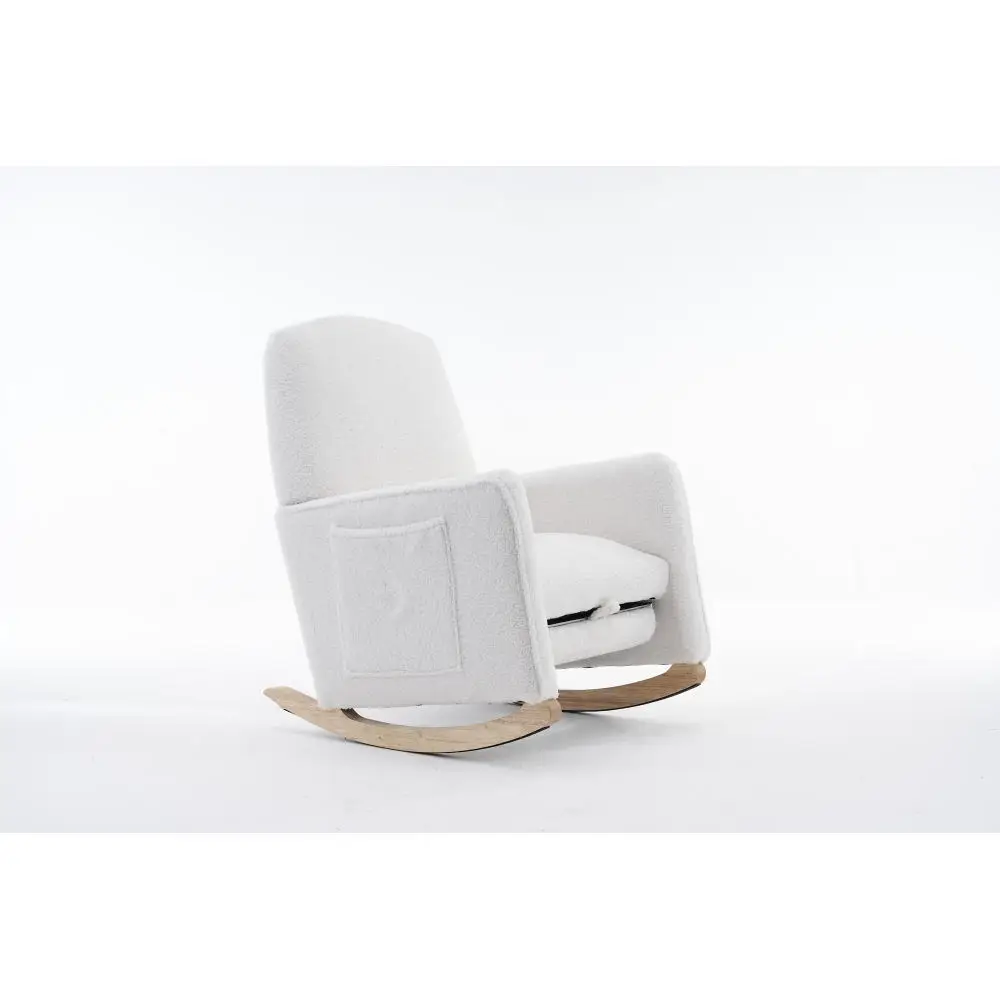 Schaukelstuhl mit Hocker, Sessel mit osmanischem Schaukelstuhl für den Innenbereich mit hoher Rückenlehne für das Wohnzimmer – Detail 16
