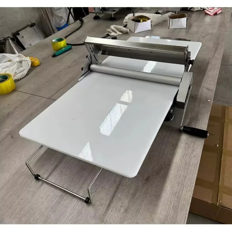 Manual Tabletop Dough Sheeter, Foldable Stainless Steel Dough Roller Machine