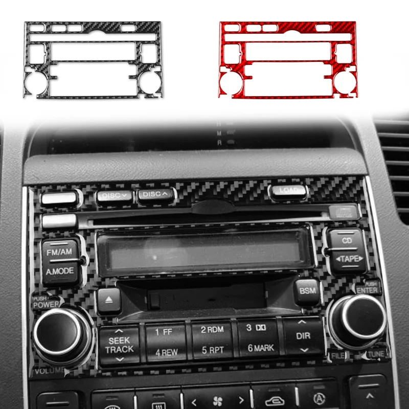 For Hyundai Azera Grandeur 2006-2011 Car Accessories Carbon Fiber Central AC Radio Panel Set Trim Cover Interior Sticker