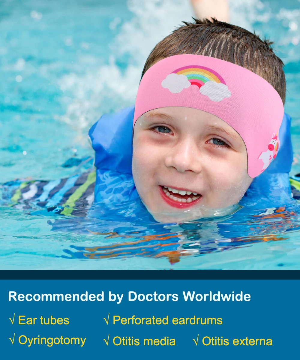 Waterproof Swimming Headband for Kids Adjustable Keep Water Out Ear Protection Band for Bathing Swimming Diving Ear Band