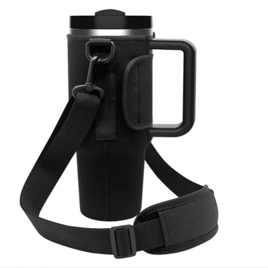 1 x Wasserflaschen-Tragetasche für große Kapazität, Tumbler-Becher mit Griff, Wasserflaschen-Becherhülle mit verstellbarem Schultergurt – Detail 3