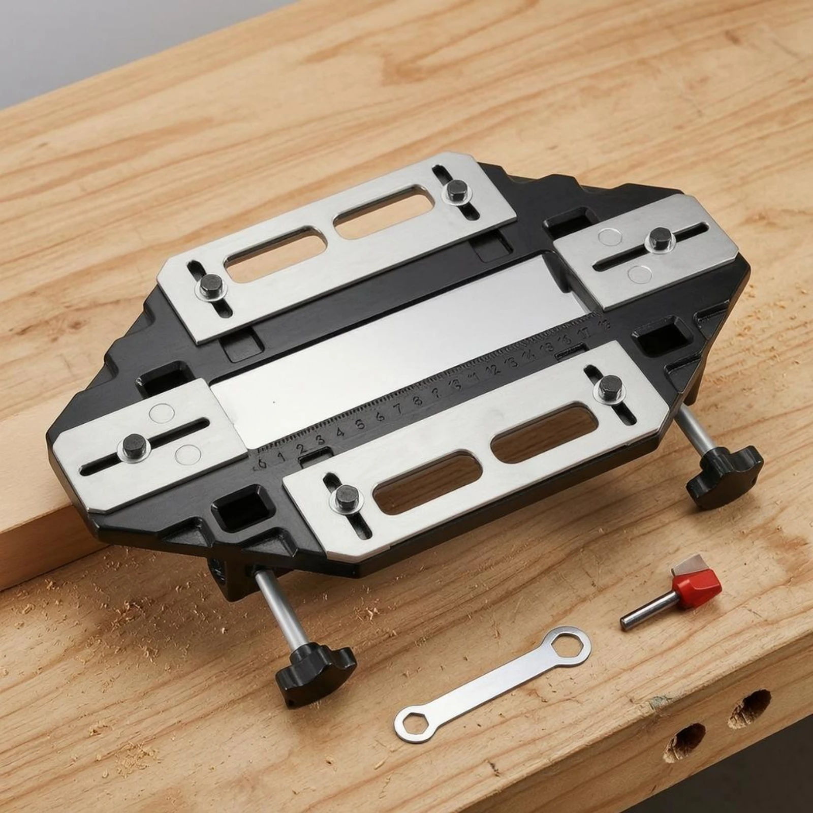 Hinge Drilling Jig Measuring Scale Hinge Positioning Jig Hardware Tool Metal Clean Cuts