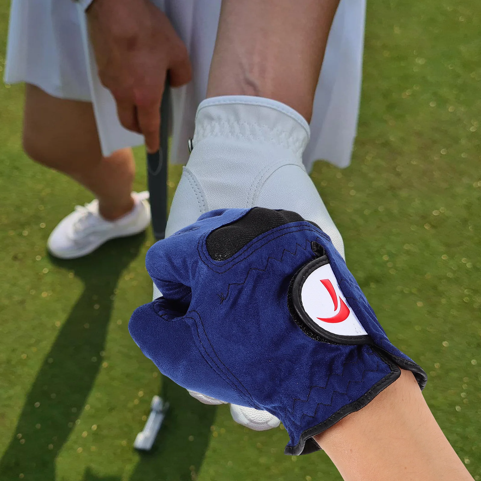 قفازات جولف رجالية غير قابلة للانزلاق لليد اليمنى واقي لليد الجولف يسمح بمرور الهواء ومريحة وإكسسوارات الجولف الرياضية قفازات الجولف