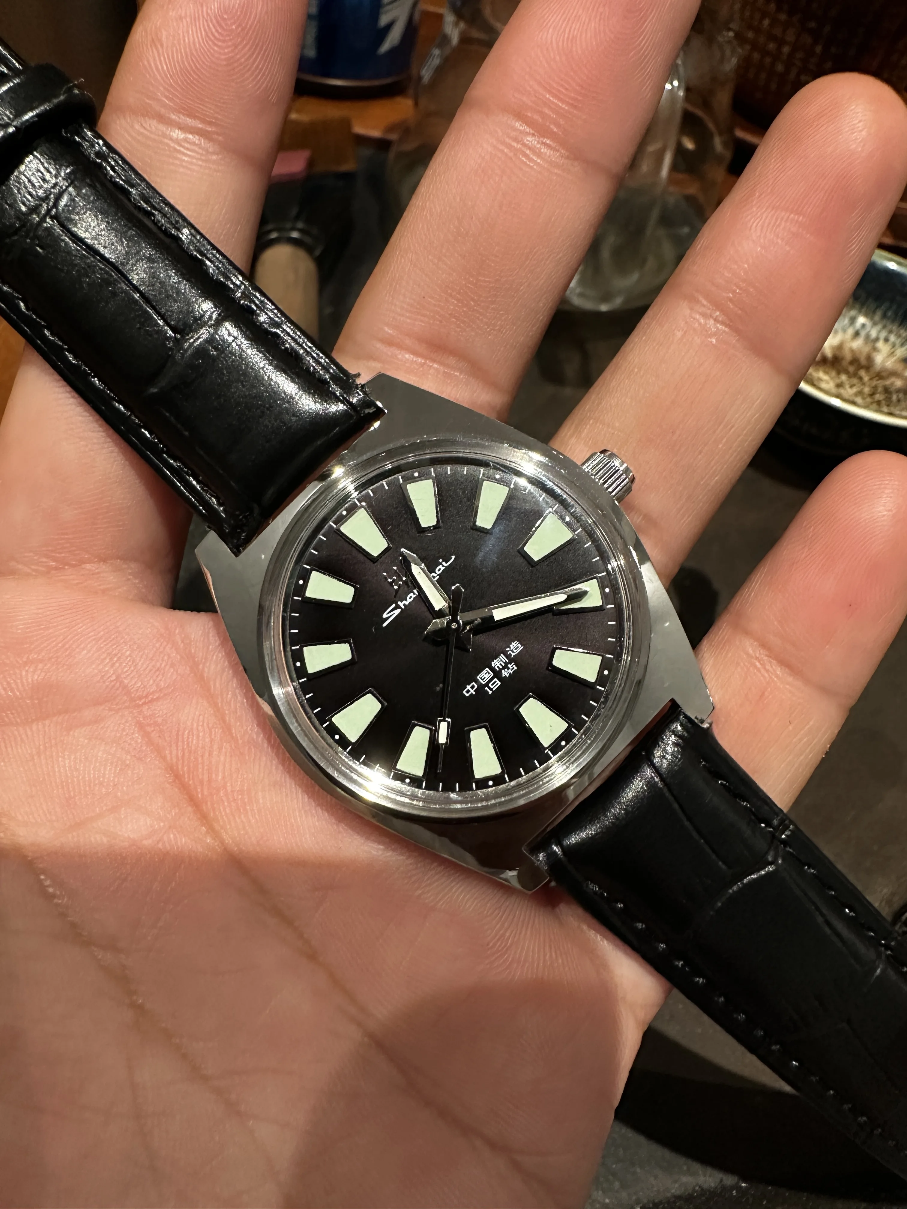 Shanghai 36mm Handaufzugs-Mechanische Uhr 7120 Wasserdichte Bauhaus-Design-Uhr für Herren mit Emaille-Zifferblatt – Detail 12