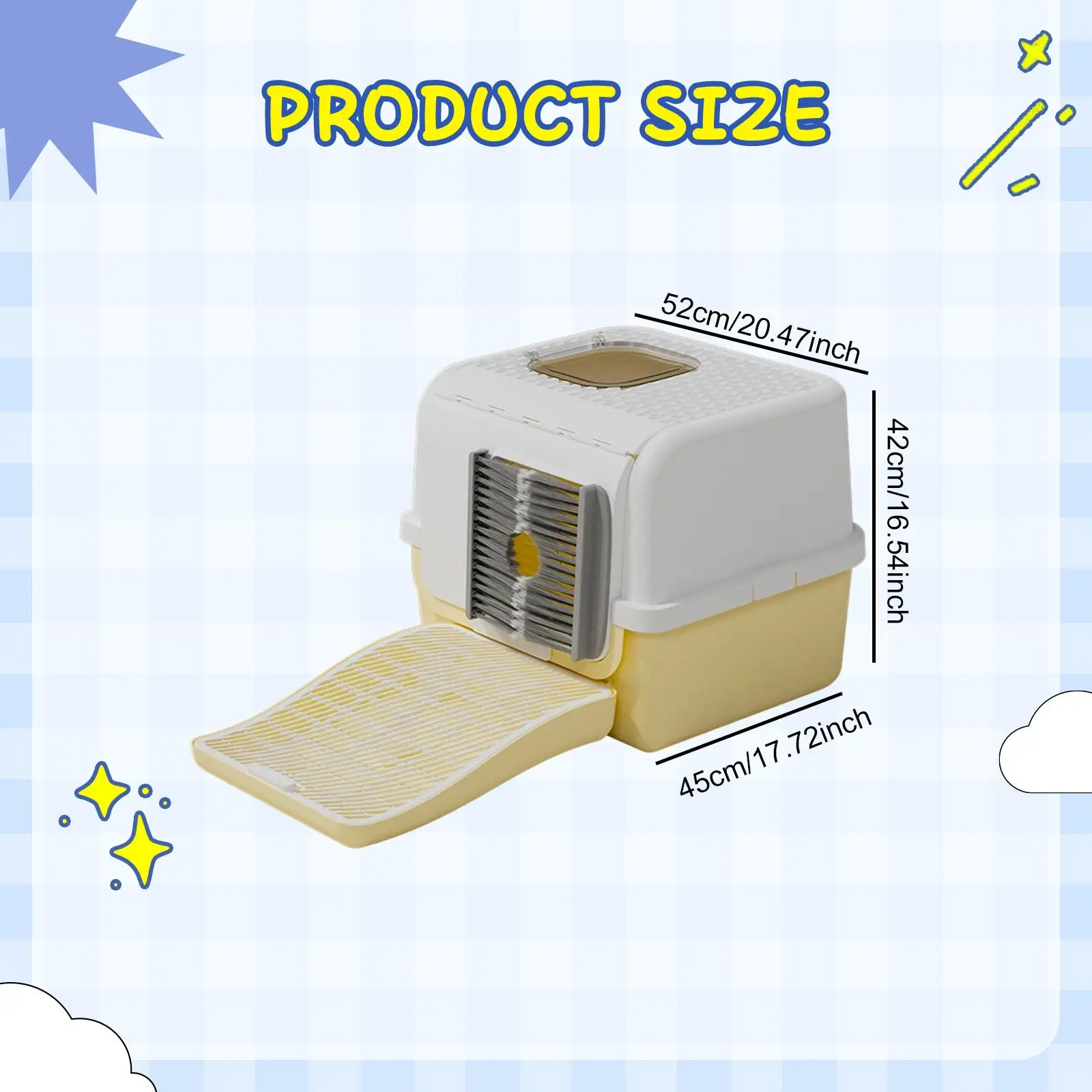 صندوق فضلات القطط المغلق لإزالة الشعر، قوي وحديث وسهل الحفاظ عليه بغطاء #6