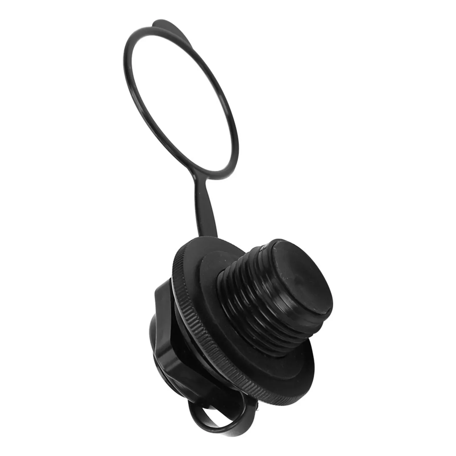 Válvula de aire de repuesto para barco de pesca inflable, plástico negro, 23,9mm