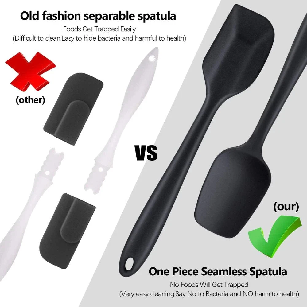6 Pieces Silicone Spatula Set Food Grade Non Stick Heat Resistant Spatulas Turner for Cooking Baking Mixing Baking Tools image 5