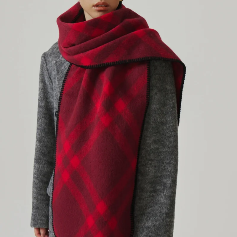 

Winter women's casual plaid warm scarf