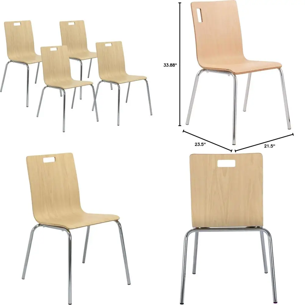 

Набор из 4 обеденных стульев с натуральной отделкой