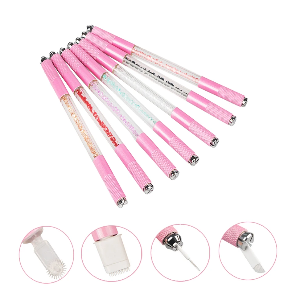 1PC Tebori Microblading Tattoo Pen con manico in cristallo per 3D permanente sopracciglio Lip Line manuale strumenti per il trucco Tatu