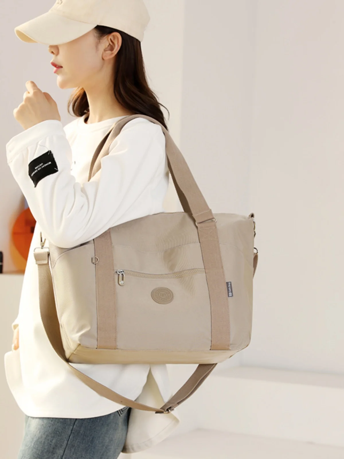 

Large Capaci Faionable Color Women's Casual Travel Bag Commuting oulder Bag Soft Hand Feel Zipper Closure Handbag