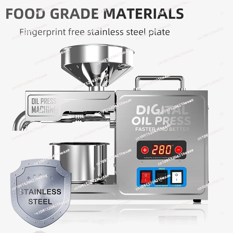 Applicable to 304 food grade material cold and hot double pressing sesame/peanut/B31 stainless steel oil press