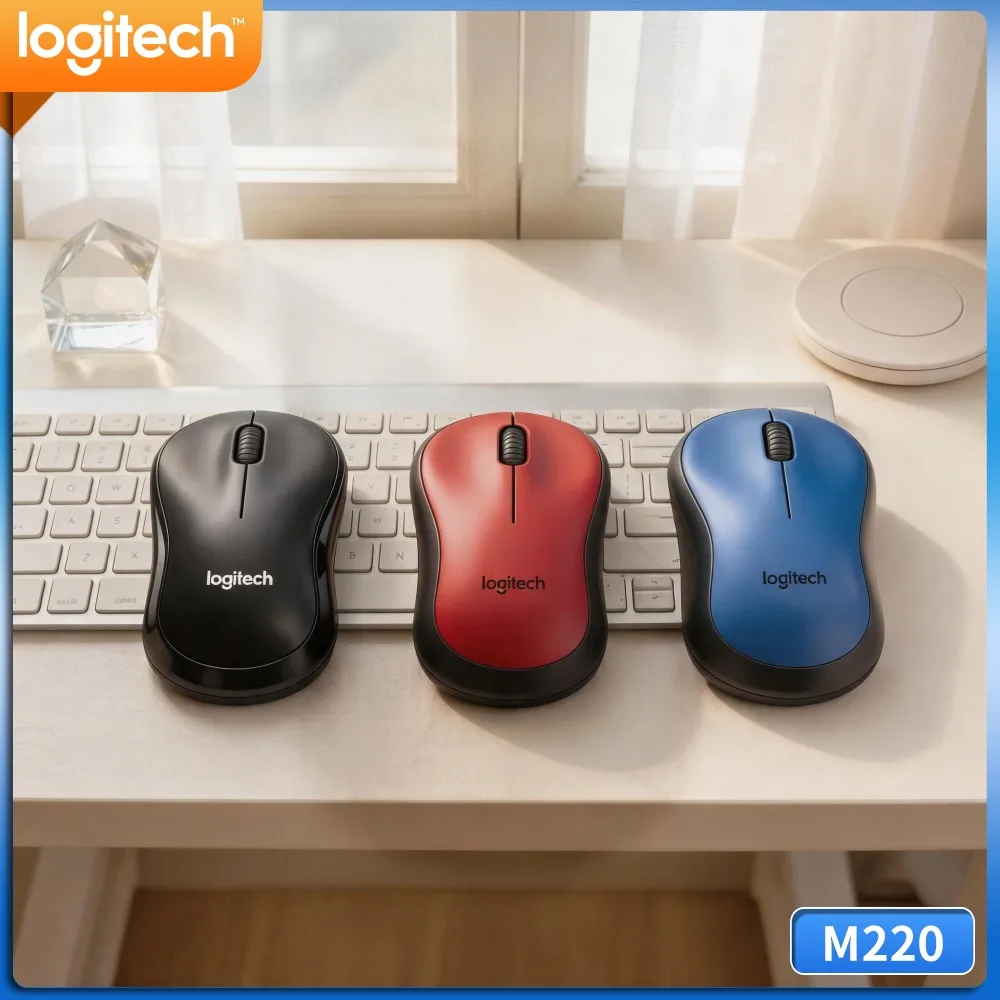Logitech M220 Quiet Noiseless Click Mouse Stable 2.4G Connection 3 Buttons For Windows Macos Laptop Desktop Home Office PC Mac