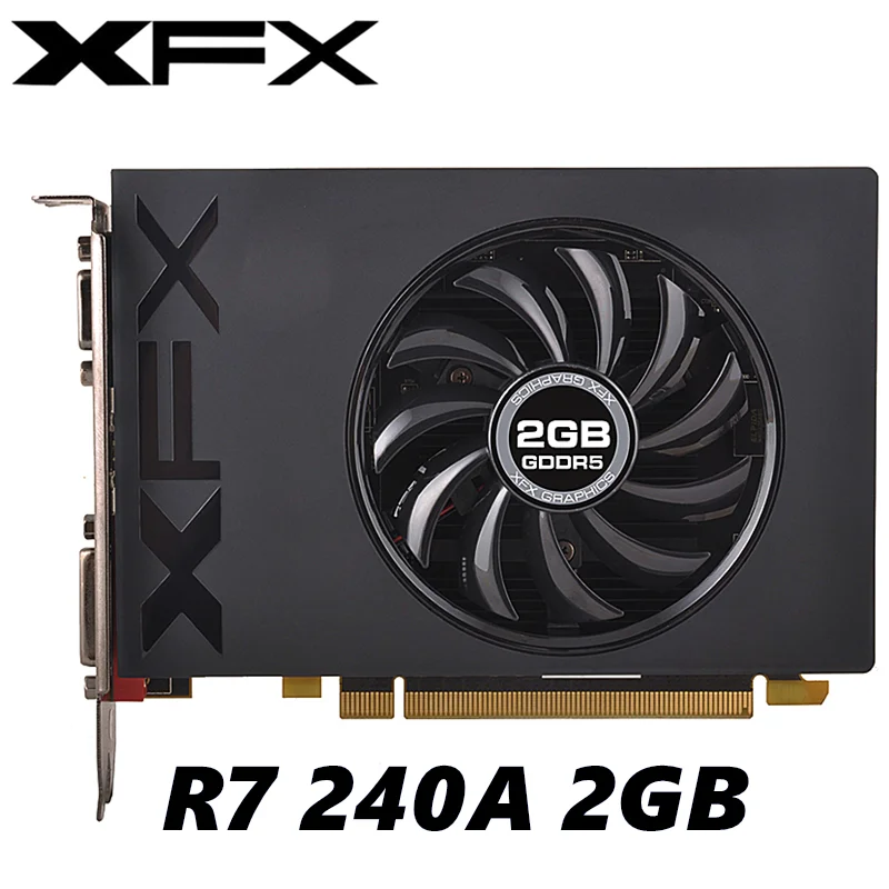 그래픽 카드 XFX Radeon R7 240A 2GB AMD RTX Modding pc용, R7 240A GDDR5 그래픽 스크린 카드 데스크탑 컴퓨터 GPU 중고