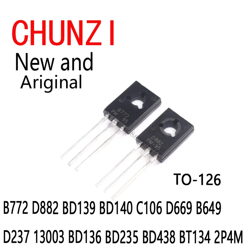 150pcs/Set TO-126 Transistor Assortment Kit Pack B772 D882 BD139 BD140 C106 D669 B649 D237 13003 BD136 BD235 BD438 BT134 2P4M