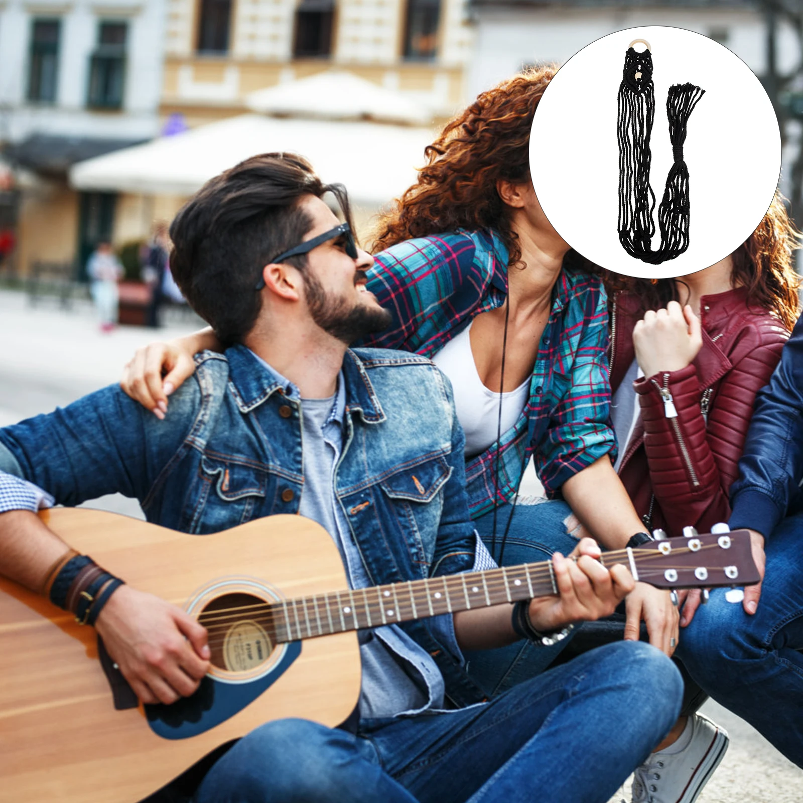 

Macrame Ukulele Hanger Handwoven Cotton Rope Wall Mount Perfect Guitar Storage and Wall Decoration Macrame Ukulele Hanger