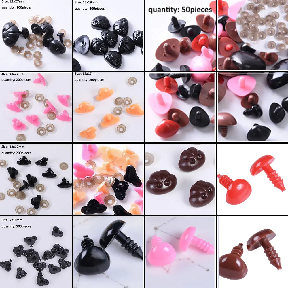 

100-800PCS DIY Plastic Doll Joints Accessories Triangular Nose Teddy Bear Toy Making Doll Material DIY Craft for Bear Doll Toy