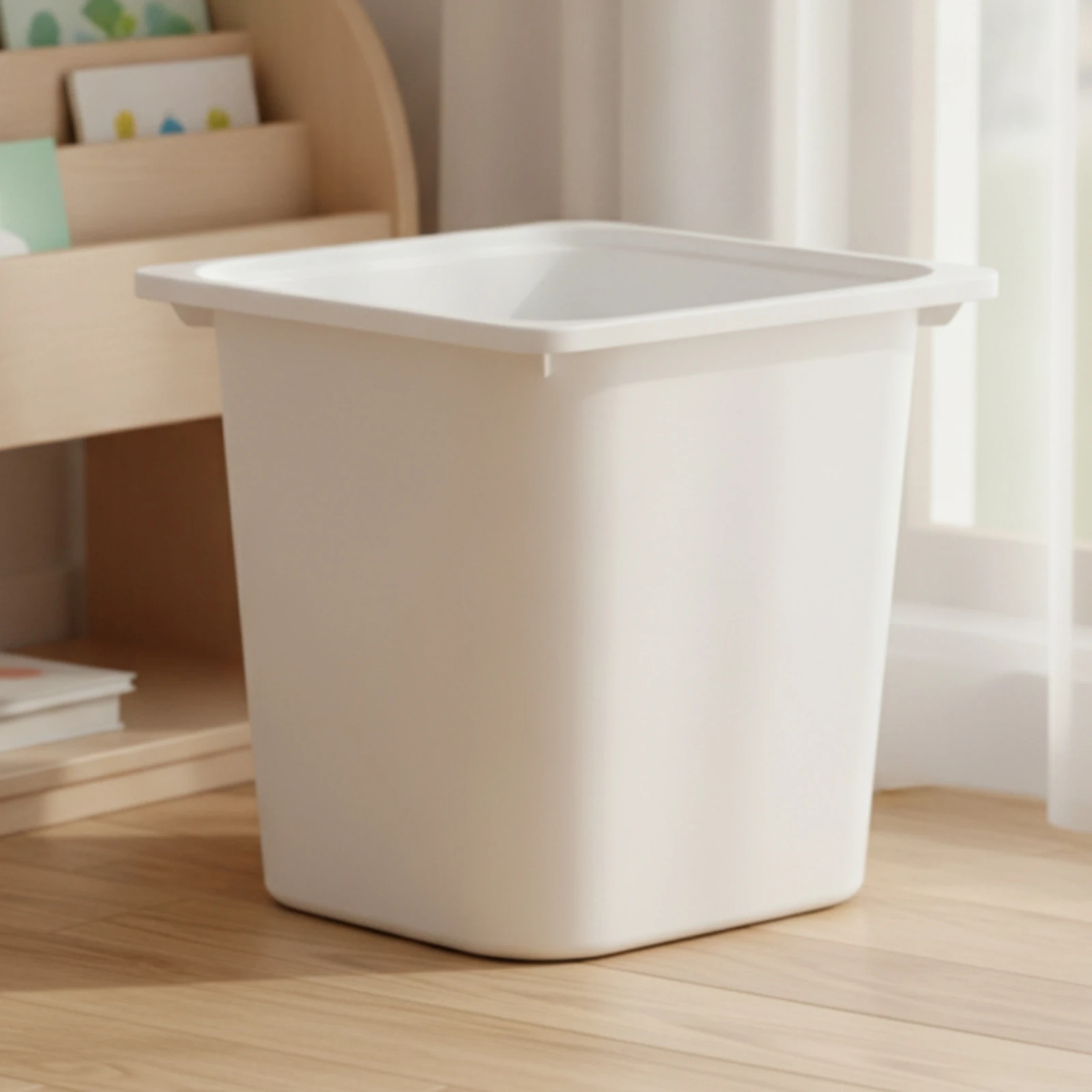 Rectangular Plastic Storage Box Easy to Organize Tapered Storage Box with Rimmed Top Long-Lasting for Household Organization