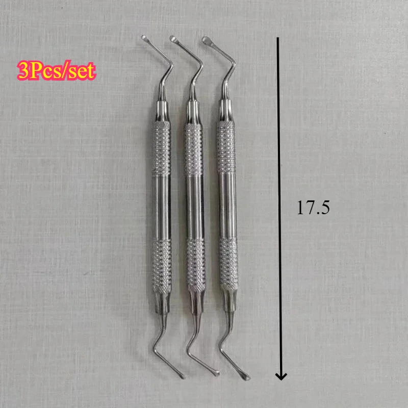 

3 x 3Pcs/Set Dental Belt Spoon Cleaner Pick Pick Tooth Curette Double Head Tooth Curette Cleaner with Teeth cleaning
