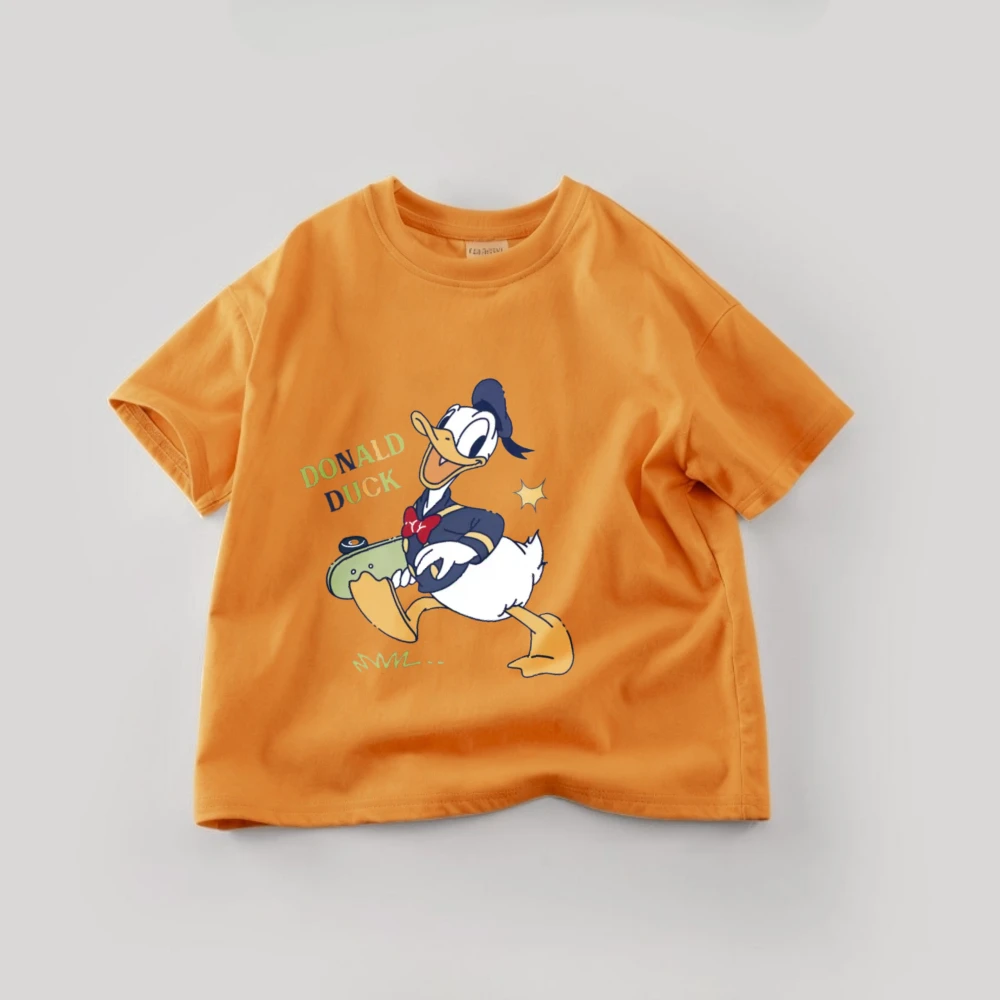 أزياء الكرتون بلايز للأطفال الملابس طباعة ميكي طفل الفتيات الصبي قصيرة الأكمام قمم المحملات الياقة المستديرة عارضة الأطفال التي شيرت #5