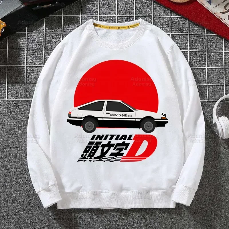 Anime AE86 Initial D Hoodies RedSuns Sweatshirts Autumn Winter JDM Manga Takumi Fujiwara Drift Car Akagi Hip Hop Hoody Tops