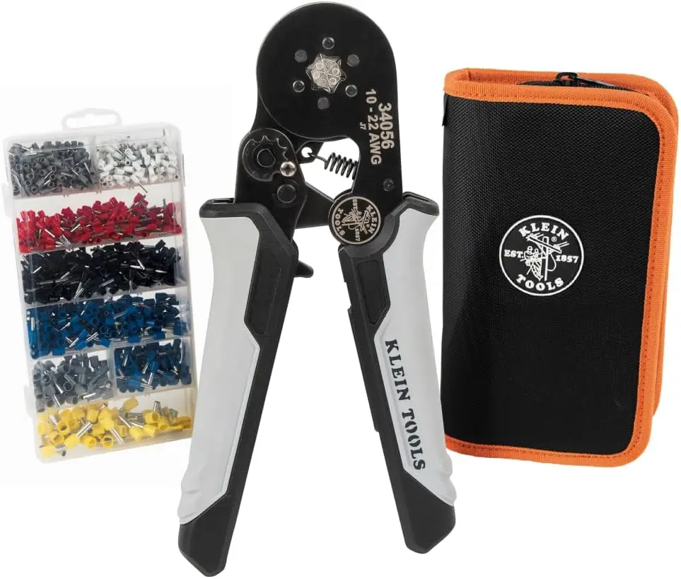 

Ratcheting Hex Crimper Pliers Set with 1200 Terminals (10-22 AWG) and Soft Case for Electrical Work
