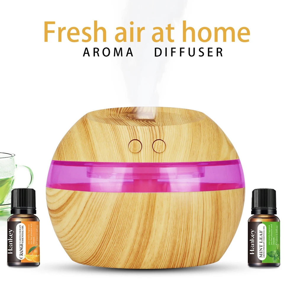 

300ml USB Wood Grain Humidifier Compact Desktop Diffuser for Office & Bedroom