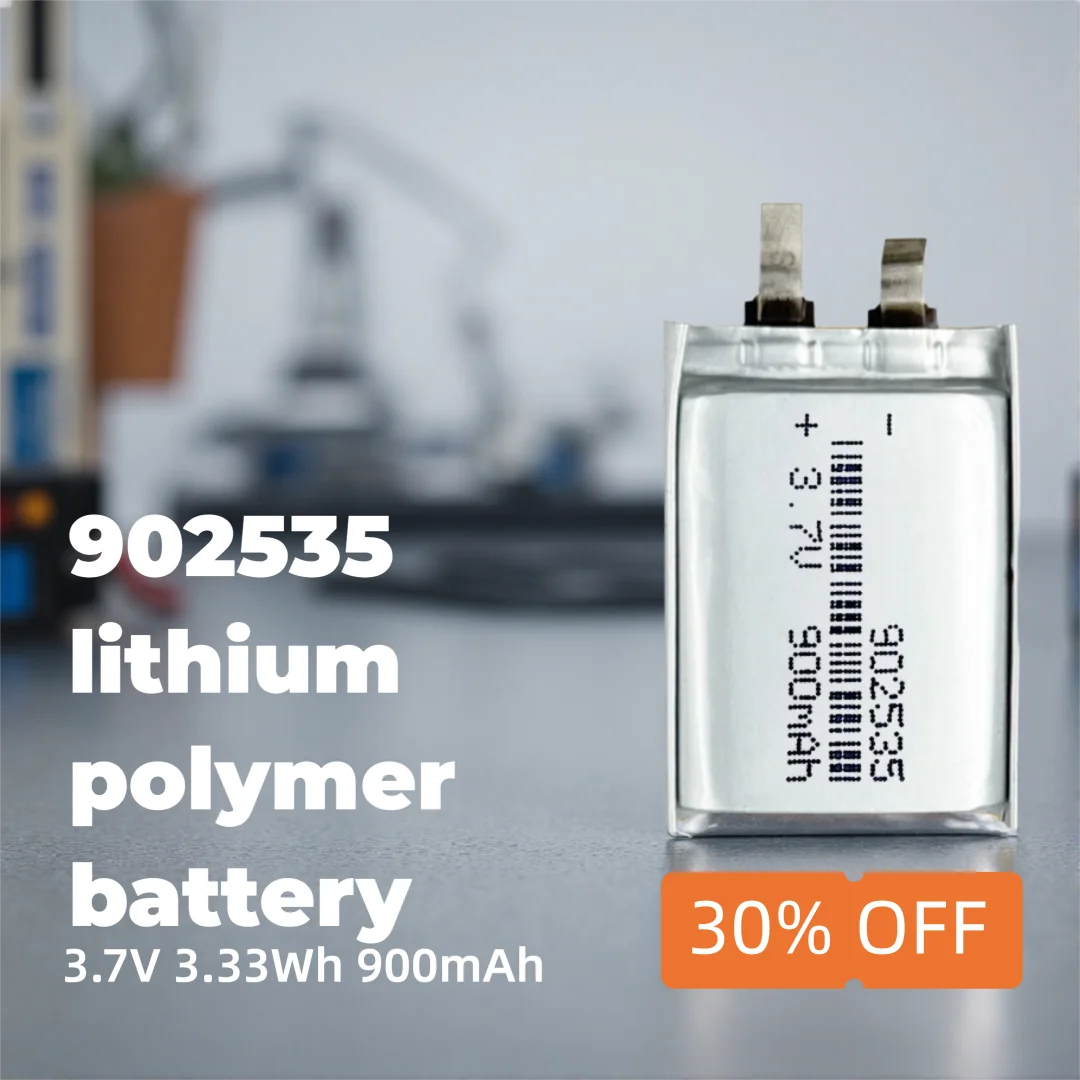 902535 3.7V 900mAh Li-ion Battery for Portable Devices, LED Gadgets, Remote Controls, Safe & Durable Rechargeable Power