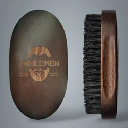 Gracemen-cepillo de barba Retro Premium para hombres, cepillo Facial ovalado, peine de pelo con mango de madera antiguo, 100% cerdas de jabalí
