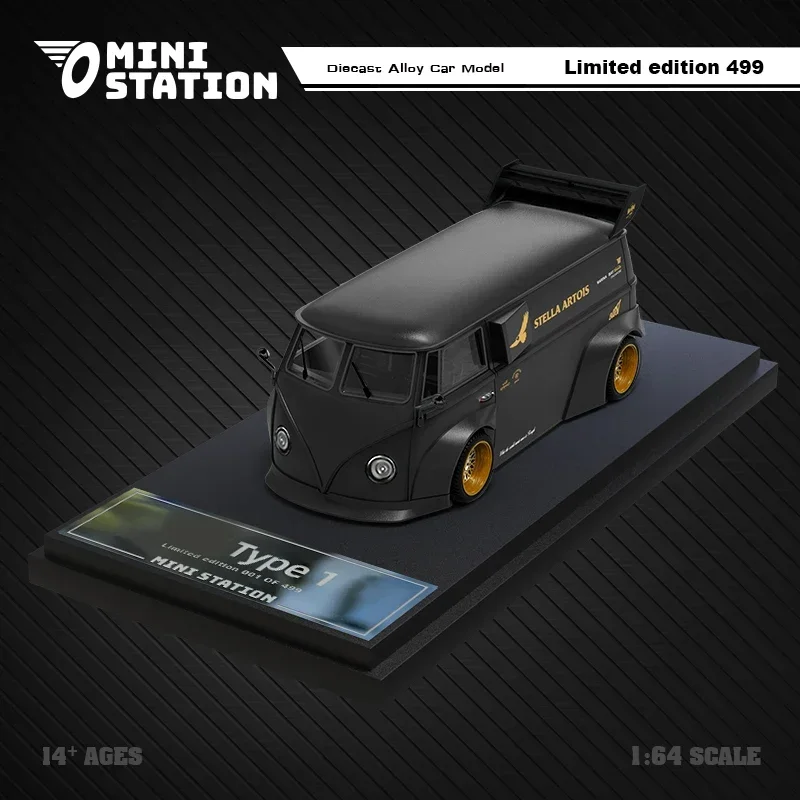 Mini Station 1:64 RWB 964 /Beetle Tagar / T1 Van Stella Artois Matte Black limited499 Diecast Model Car
