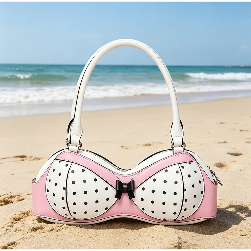 Kreative Genie Handtasche Y2k Mode Polka Dot Schleifenmuster Damen Schultertasche Designer Nischen-Vielseitige Lustige Neue Achseltasche – Detail 14