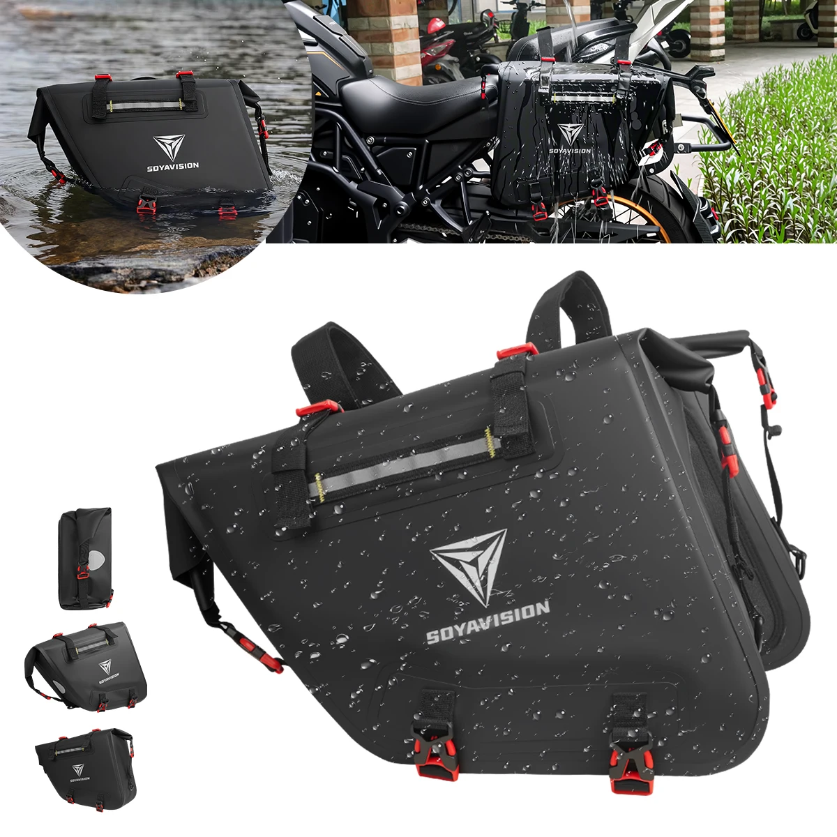 Motorcycle Saddlebags 2Pcs Side Pannier Bag for Honda Grom Motorcycle Dirt Bike Dual Sport Motorcross Motorbike Bag