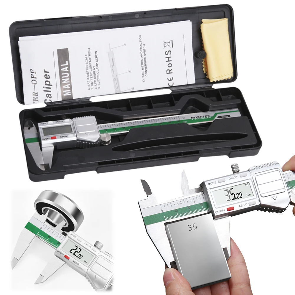 

Digital Caliper Measuring Tool Stainless Steel Vernier Caliper High Precision Multi-Function for Mechanical Components Measure