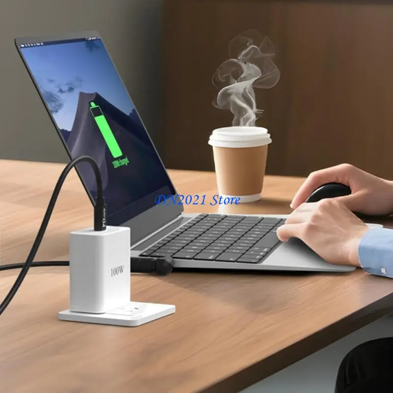 

F3KE PD100W Charging Line Type C To Laptop Adapter 2 Meter Flexible Cable Premium Safety Features Easy Portability
