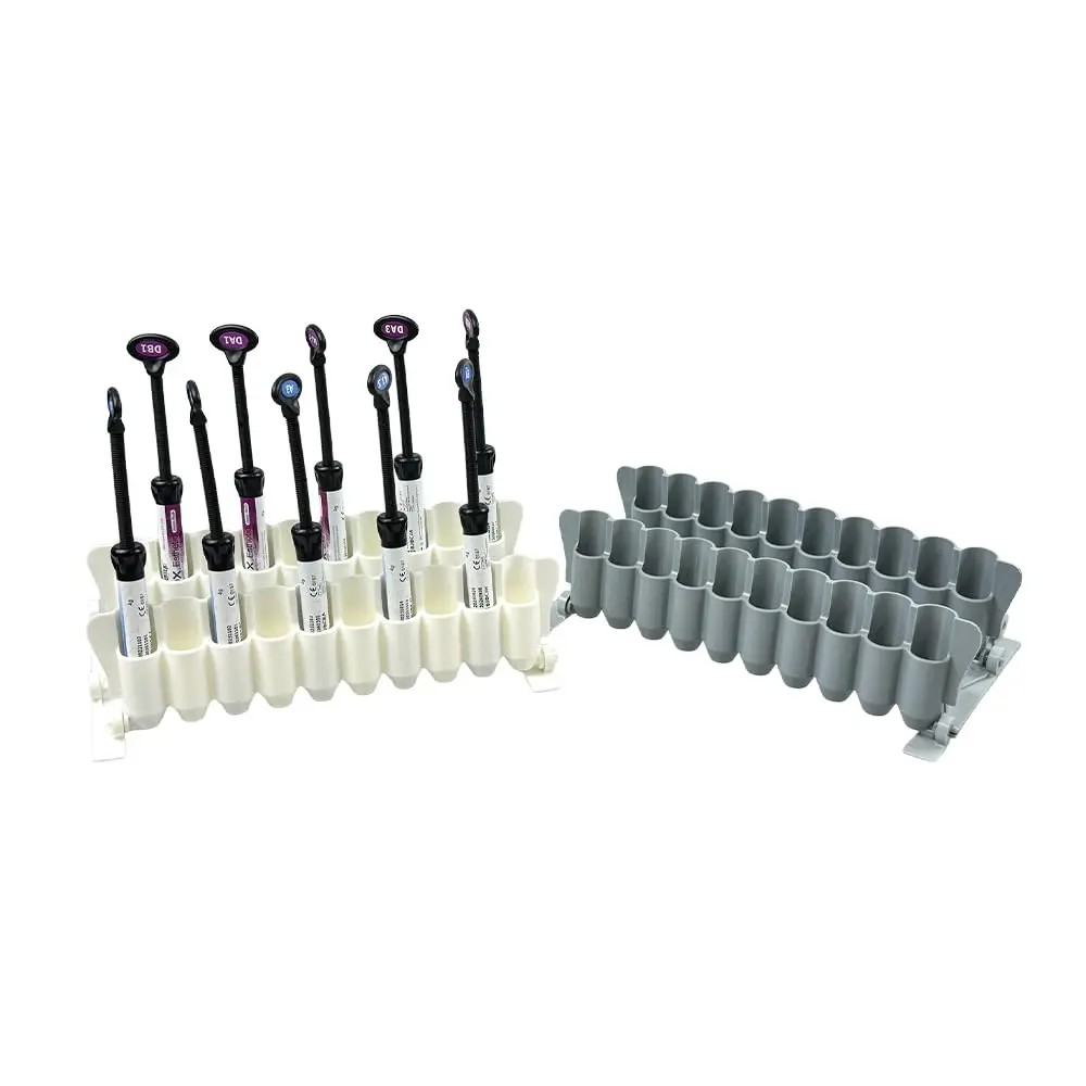 Dental 1-piece double-row 20-hole dental composite resin material storage rack, detachable plastic adhesive syringe storage rack, suitable for dental clinics