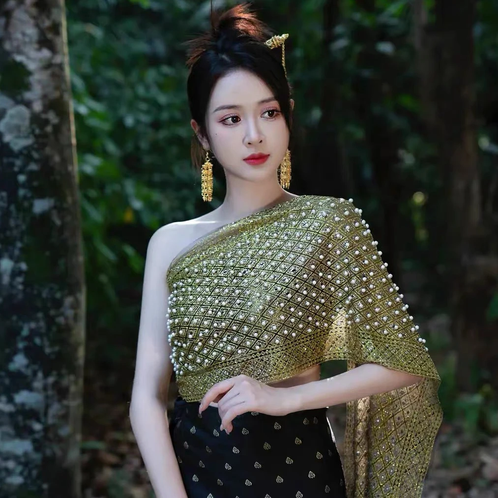 Dai Nationaliteit Stijl Tube Top Rok Set Traditionele Festival Feest Fotografie Thailand Kleding Kostuums